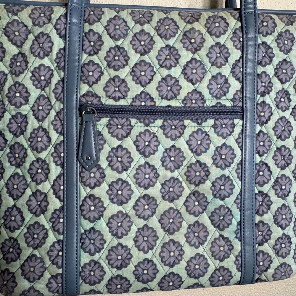 Vera Bradley Blue And Green Floral Tote - Picture 4 of 16